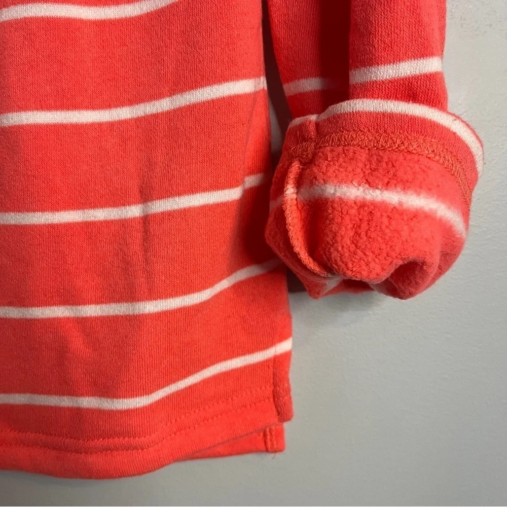 J. Crew Neon Pink Stripe Fleece Turtleneck